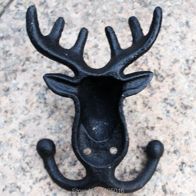 Cast Iron Wall Rack Key Holder Handcraft Coat (Deer-2 Hooks) | Дом и сад
