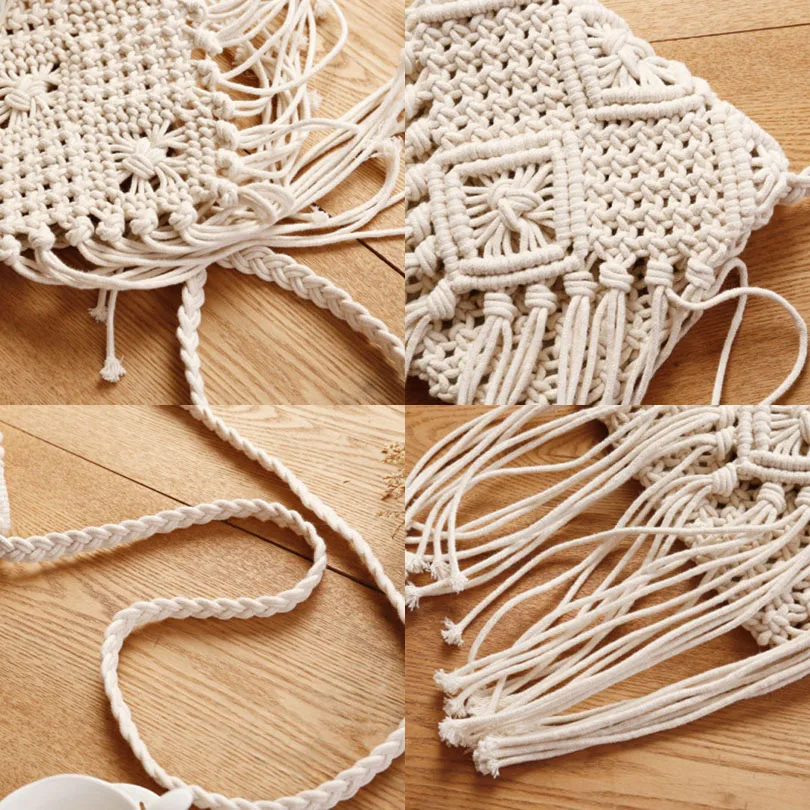 Соломенная Сумка в богемном стиле из ротанга сумка на плечо для женщин вязаная