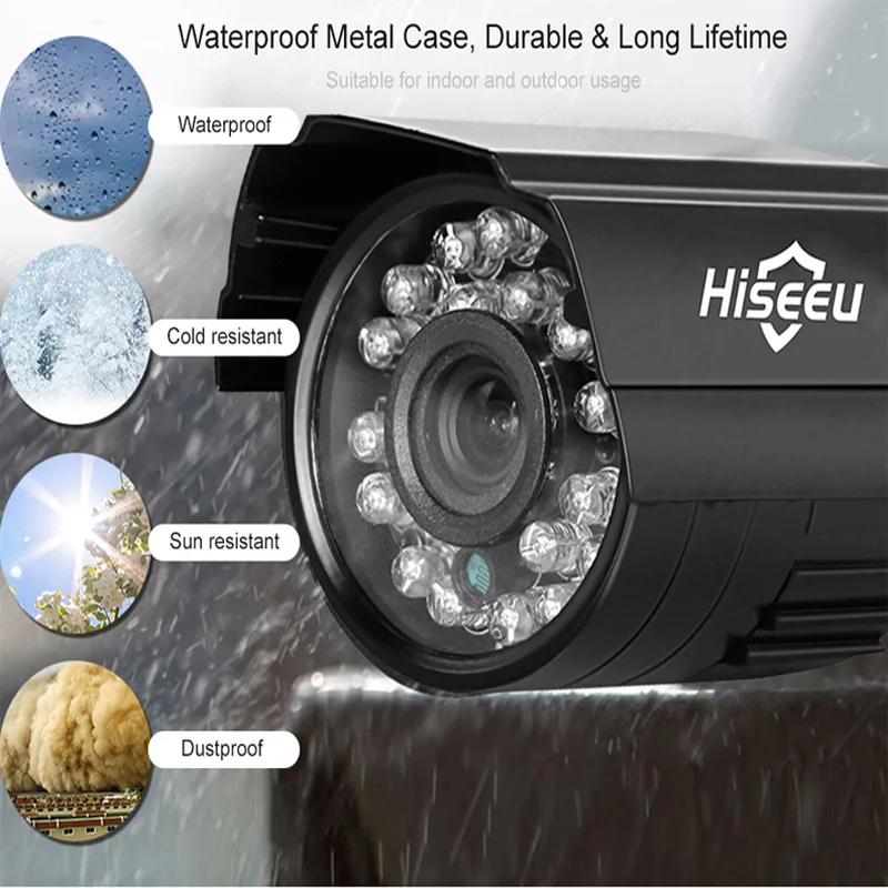 Hiseeu AHBB 12 P 3.6 IP камера AHD 2.0MP HD 3 6 мм объектив Водонепроницаемая CCTV сетевая для