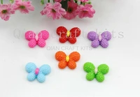 200pcs mixed colors kawaii shiny rhinestone resin butterfly 22mm diy handicraft project supply for jewelry making sparkle