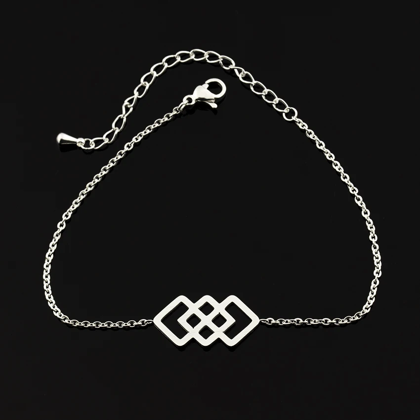 Girlfriend Birthday Gift Ideas Geometric Link Chain Stainless Steel Bracelet Charms Couple Bracelets For Women Men Jewelry | Украшения и