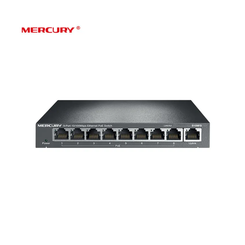 Коммутатор Mercury 8 портов 100 Мбит/с POE стальной 65 Вт (S109PS)|poe switch|poe switch 8switch poe |