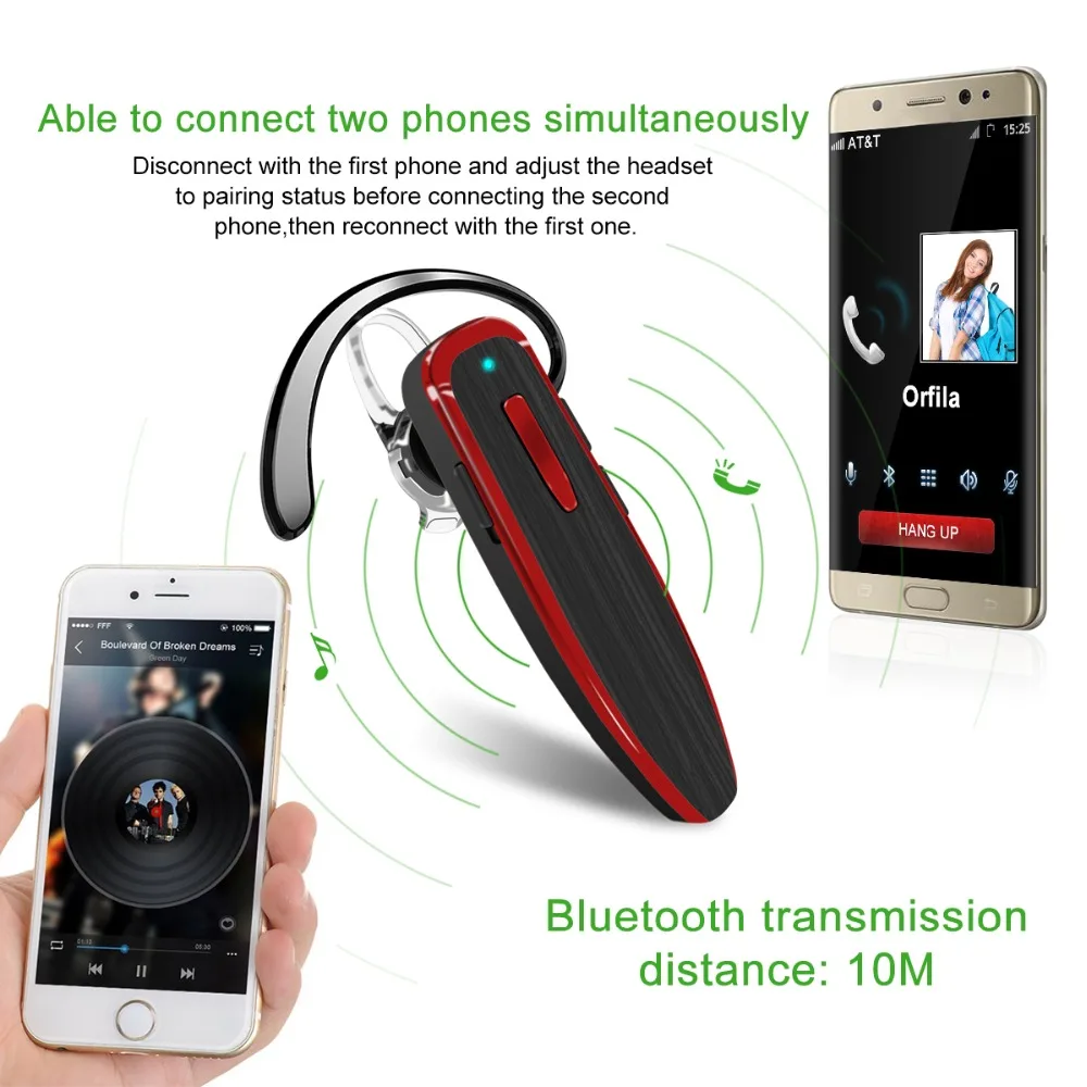 Bluetooth гарнитура с шумоподавлением Микрофон Беспроводные наушники громкой связью