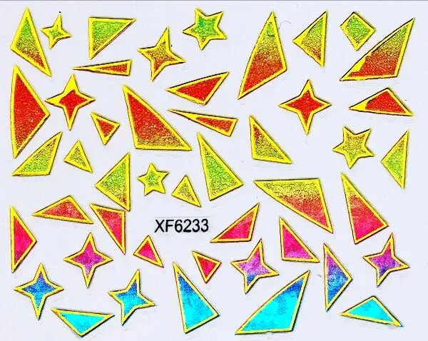 Новые Модные Цветные 3D Наклейки для ногтей с лазерным небом наклейки красивые