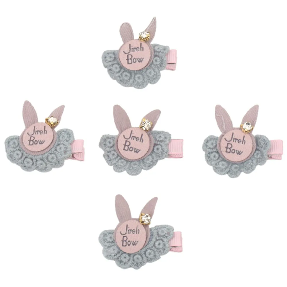 

5pcs/lot Cute Rabbit Ears Clips Dog Hair Accessories Pink Blue Bows Topknot for Long Hair Small Dogs Cats Pet Grooming Supplies
