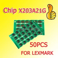 wholesale 50pcs x203 toner chip x203a21g drum chip compatible for lexmark x203x204