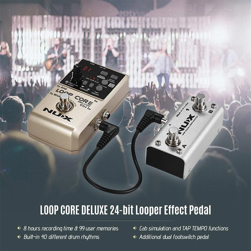 NUX Loop Core Deluxe Модернизированный гитарная педаль с ножной выключатель