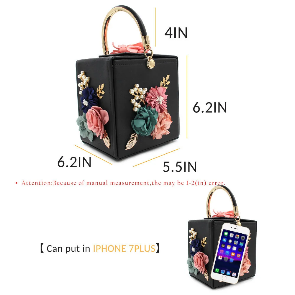 Milisente вечерняя сумочка BS010 для Для женщин Цветочный Squared вечерние кошелек плеча