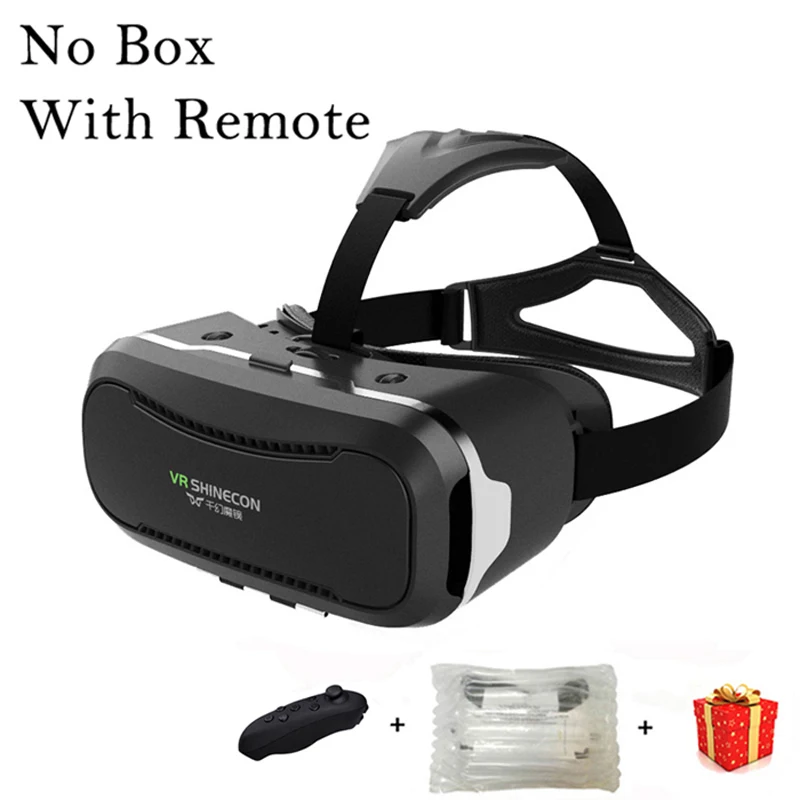 VR Shinecon 2,0 2 веар вр смарт шлем видео триде три 3 D 3D очки виртуальной реальности для iPhone Android смартфонов умные виар игр дополненной телефона комплект видеоочки с экраном контролерами стерео линзы игровые - Цвет: No Box With Remote