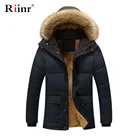 Парка Riinr мужская с капюшоном, повседневная приталенная утепленная куртка, длинное пальто, зимняя брендовая одежда