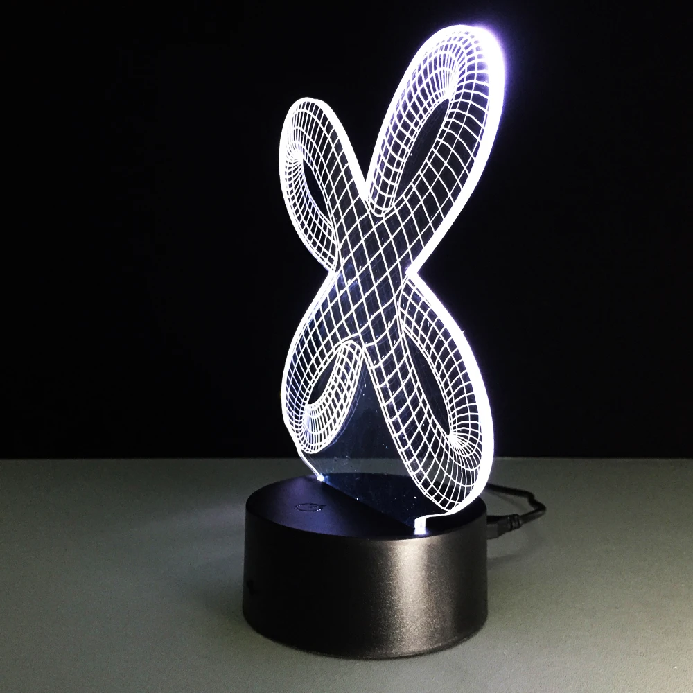 Шпагат узел-3D Оптические иллюзии светодиодный светильник абстрактный Книги по искусству украшение для Спальня Гостиная освещение атмосферы