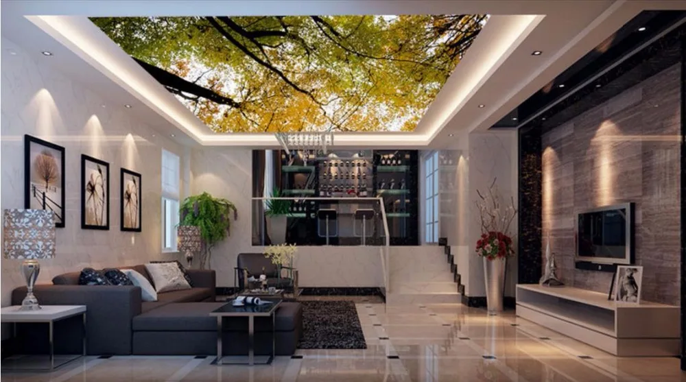 Ceiling Murals Wallpaper Custom Living room Bedroom Kitchen Any Decoration 3D forest Pattern | Обустройство дома