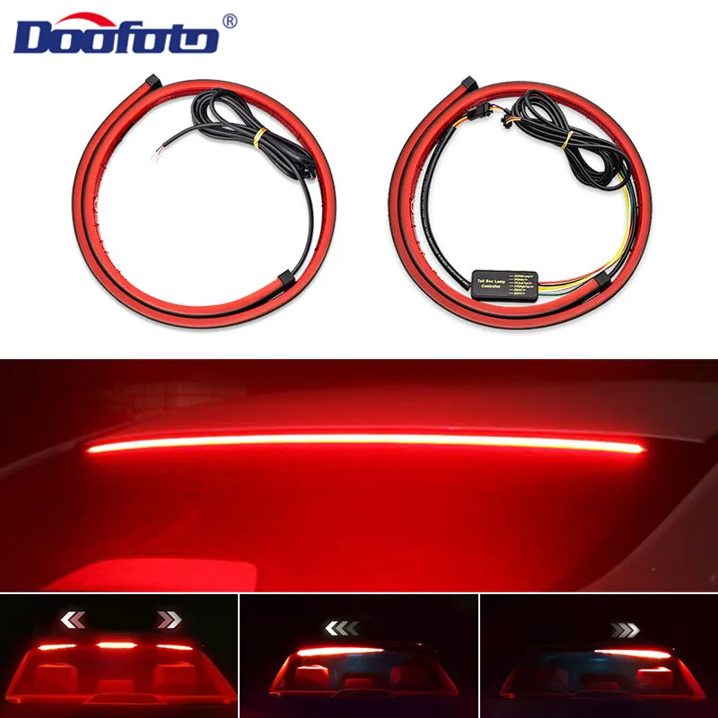 

100CM Car LED Brake Light Turn Signal Lamp Flexible Strip Auto Product High Brake Light Waterproof Universal For All Car
