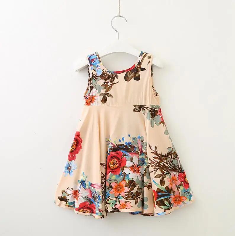 2018 Summer Baby Girls Cotton Printed Vest Dress Princess Kids Cute Soft Clothing 6 pieces/lot Wholesale | Детская одежда и обувь