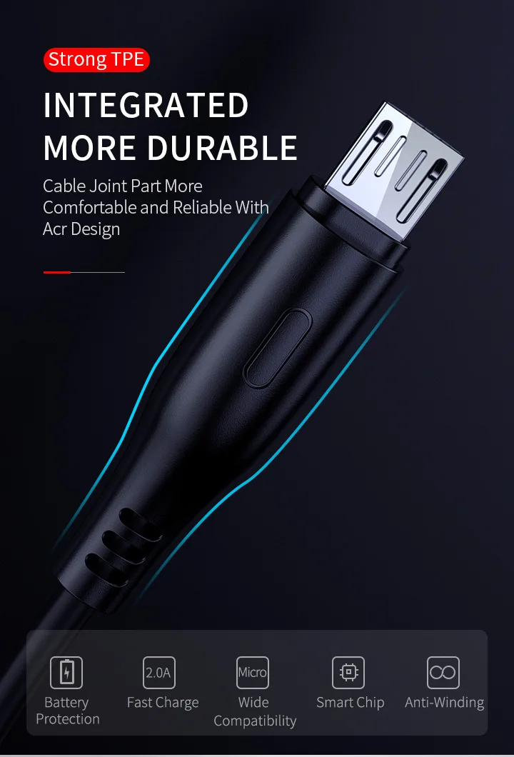USAMS 2A Быстрая зарядка Micro usb кабель 2 м 1 м кабель для samsung huawei Xiaom microusb кабель Android мобильный телефон кабель micro шнур