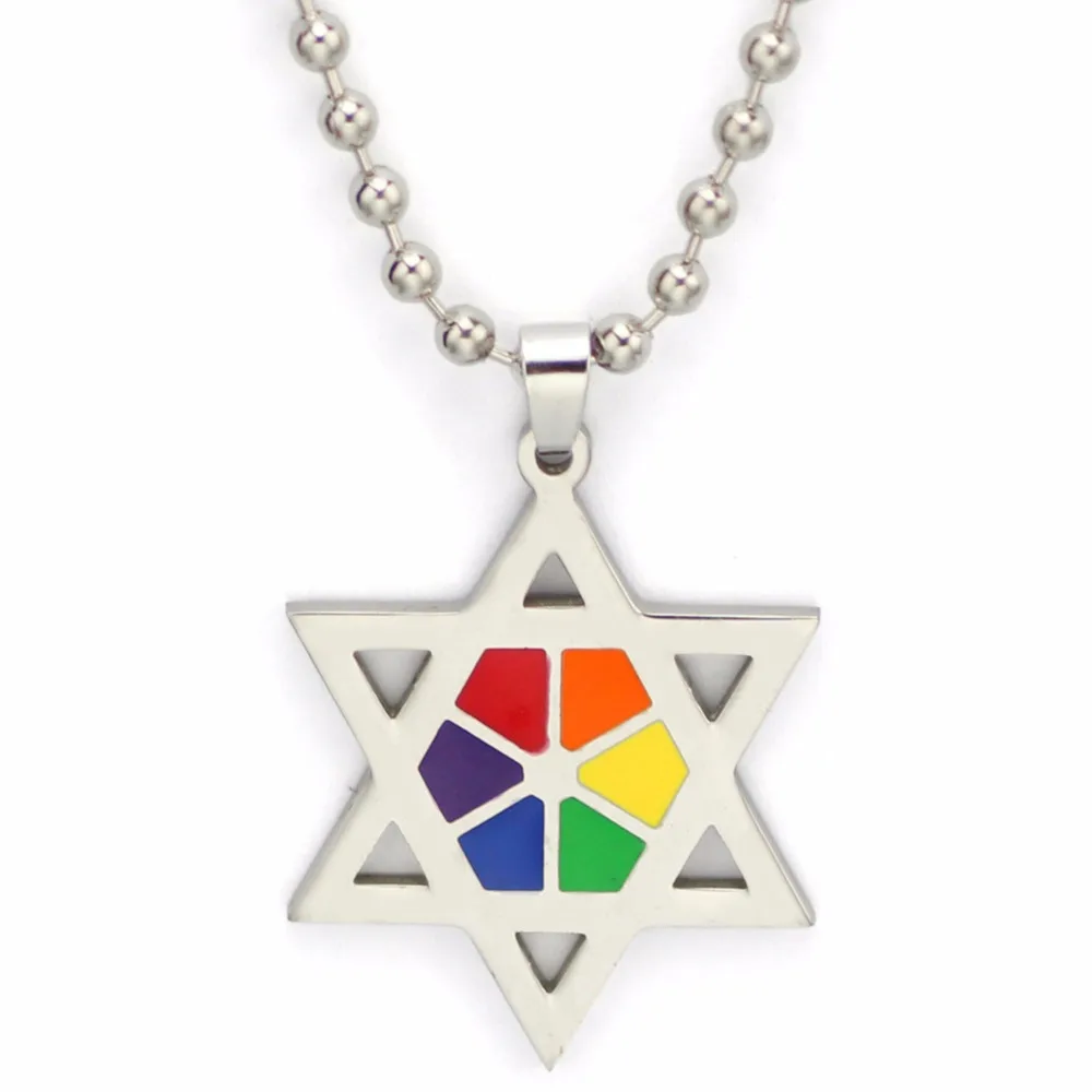 2018 творческая Для мужчин звезды Радуга Гей из нержавеющей стали Цепочки и