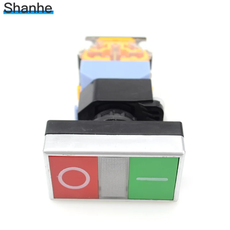 22 мм Мгновенный двойной кнопочный переключатель с светодиодный 220 В|Выключатели|