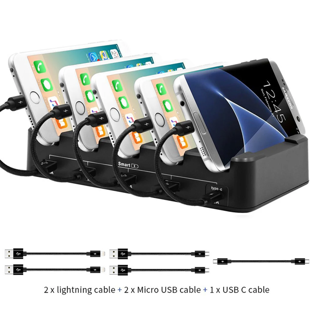 USB зарядная станция 5 портов 2.4A 3A быстрая зарядная станция многофункциональная US EU версия для мобильного телефона планшет ПК
