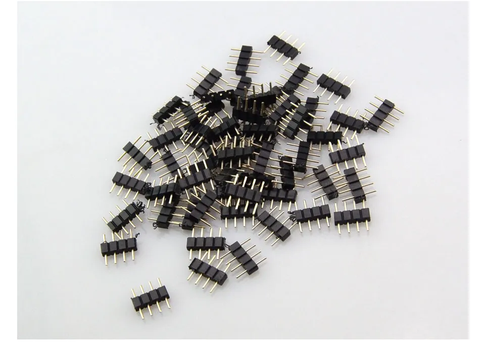 Двойной цвет, в ассортименте 4 Pin иглы мужской разъем RGB относится к SMD 5050 3528 RGB Светодиодные ленты светильник лента светильник 10 шт./лот
