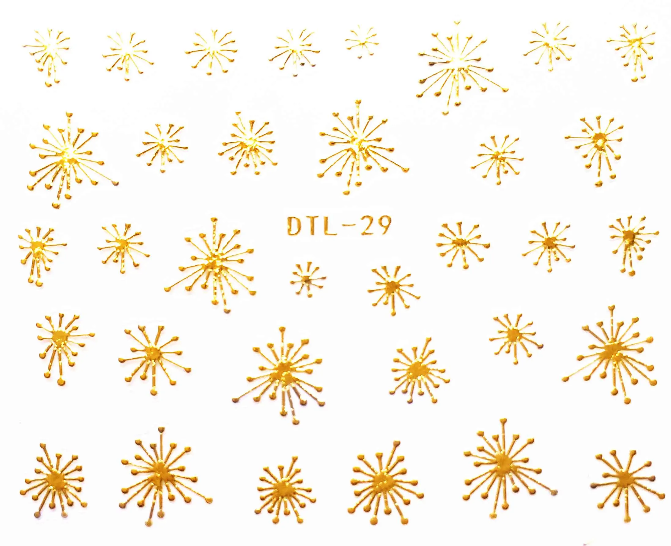 DTL029gold 3D золото, лак для ногтей, наклейки для ногтей, декоративные наклейки для ногтей - Цвет: DTL029gold