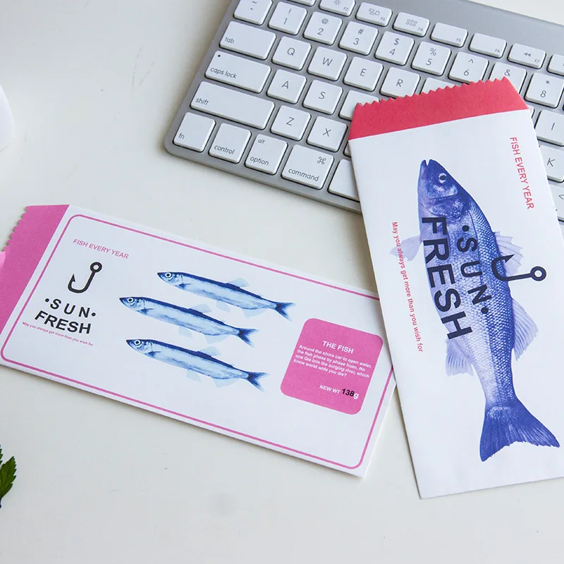 20 шт./лот креативные бумажные конверты серии Fresh Fish милые детские Студенческие