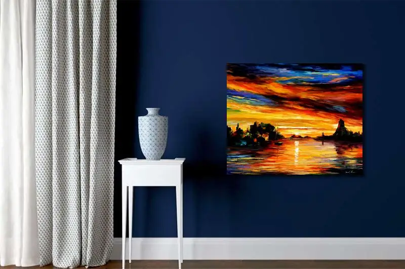 Canvas wall pictures pop art sicily catania palette knife oil painting landscape modern home decor | Дом и сад