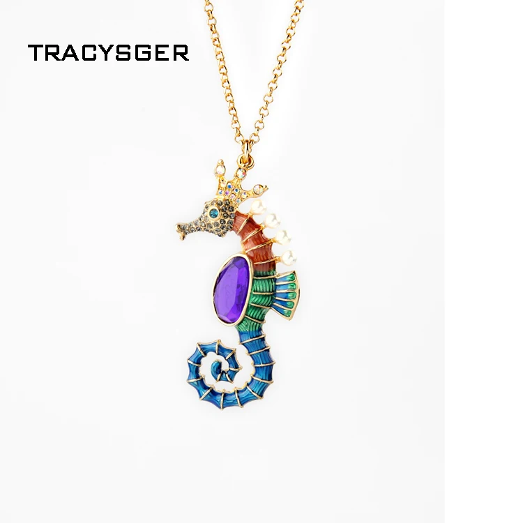 AB-xl01138a /sweet girl jewelry / seahorse pendant long necklace | Украшения и аксессуары