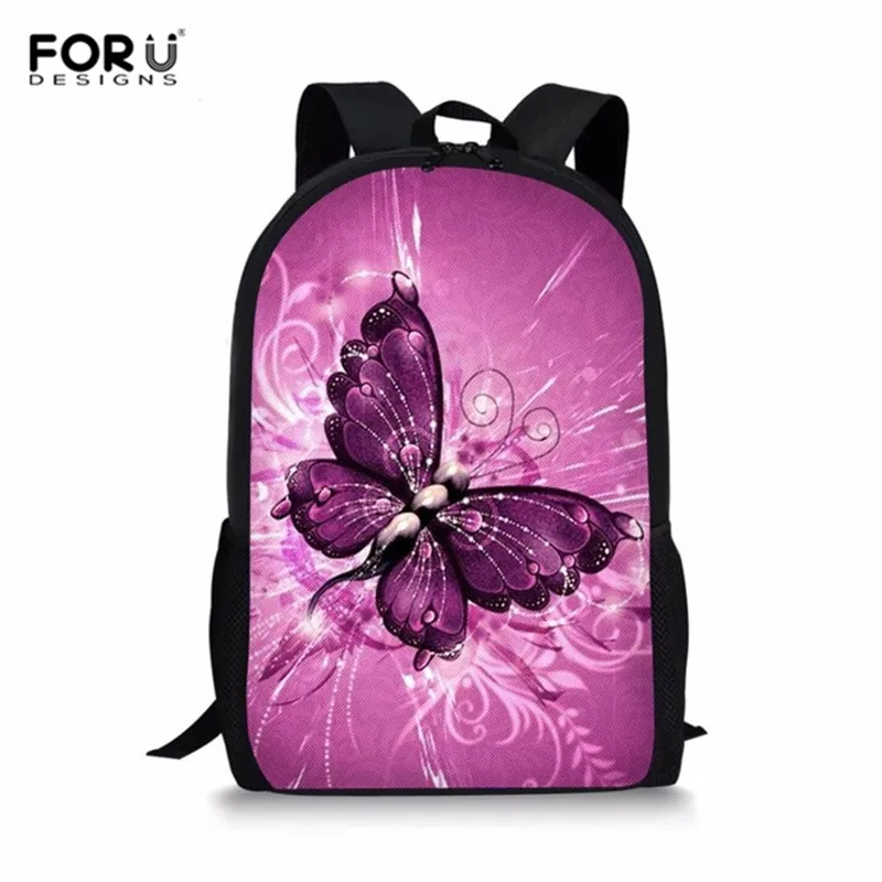 FORUDESIGNS/Детские Школьные Рюкзаки Мода 3 шт./компл. с рисунком «бабочки», сумки для девочек подростков прикольные книжные сумки - Цвет: MA184C