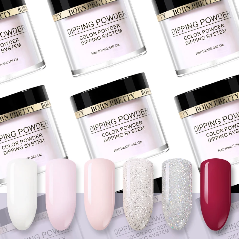 BORN PRETTY 10 мл Dip порошок для ногтей без лампы для лечения голографический блеск градиент французский натуральный сухой дизайн ногтей украшения Маникюр