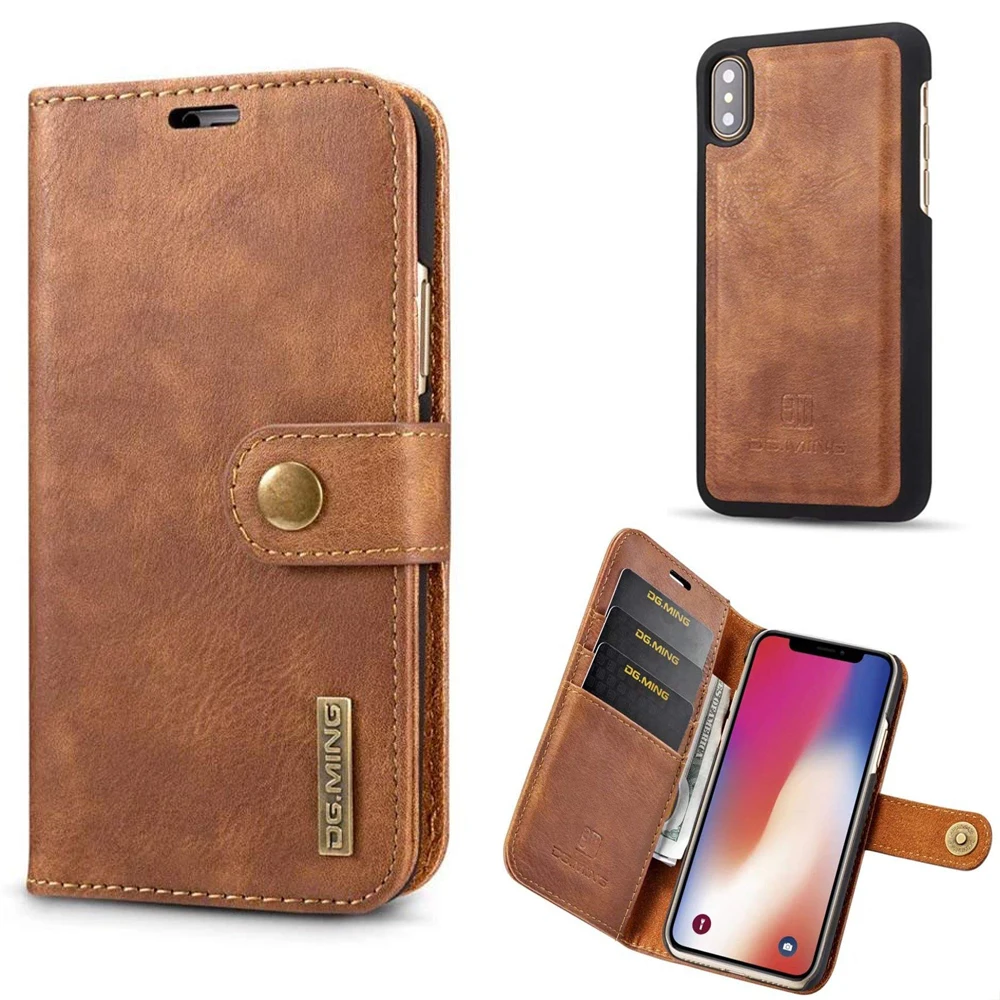 Sinbeda оригинальный DG.MING Чехол-кошелек для iPhone 5 6 7 Plus чехол из воловьей кожи