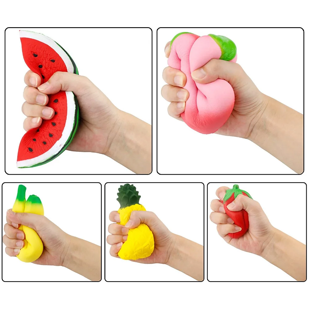 5 шт., посылка, Детские антистрессовые игрушки, серия Fruite, Kawaii, мягкие игрушки Jumbo для снятия стресса, супер медленно поднимающиеся игрушки# CS