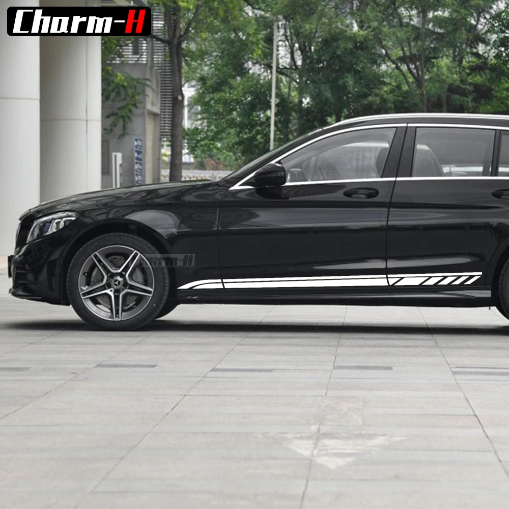 2X наклейки в полоску на дверь для Mercedes Benz C Class 2019 Estate W205 C180 C200 C260 C300 C43 C63 AMG