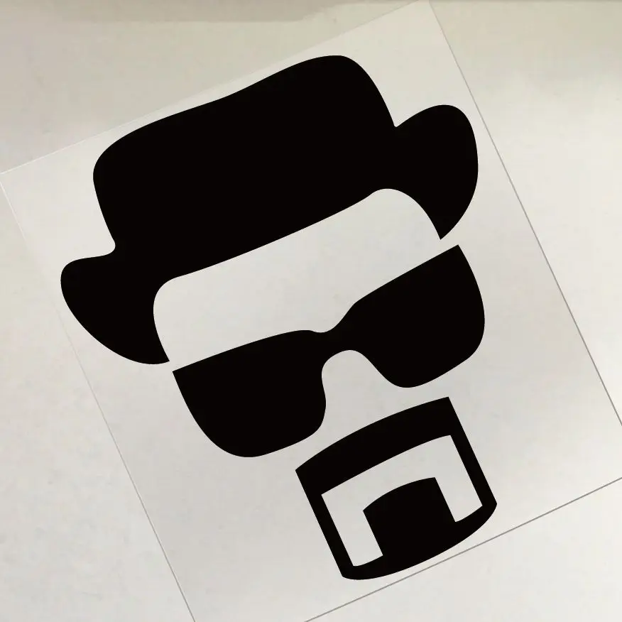 Виниловая наклейка Heisenberg на окно автомобиля белая во все тяжкие