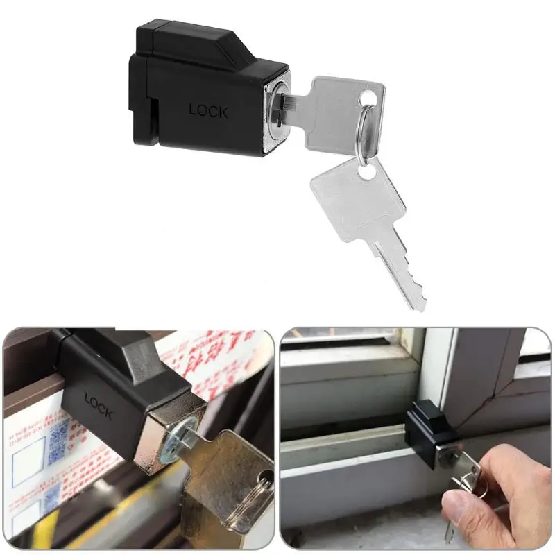 Замок на дверь и окно из алюминиевого сплава с 2 ключами|window lock|window restrictorssliding window