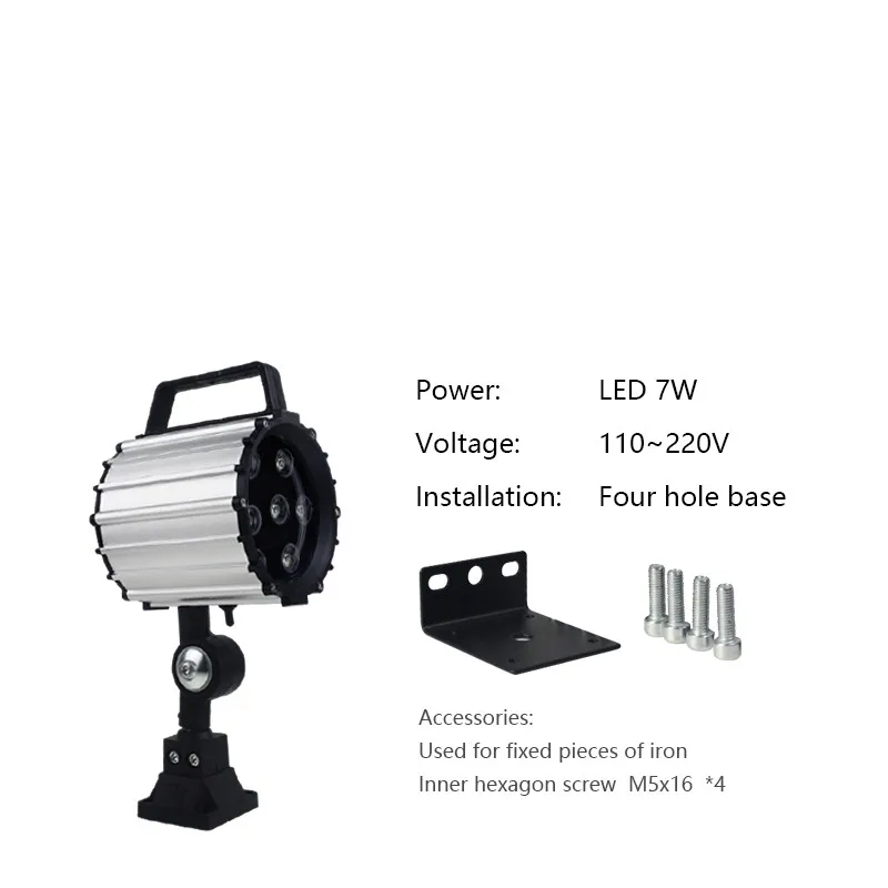 LED 7W 110-220V a 9 Вт 12 Вт Светодиодная рабочая лампа для станка с ЧПУ 24 В 220 В Длинный рычаг гаражный токарный станок водонепроницаемый взрывозащищенный промышленный светодиодный складной фонарь - Цвет: LED 7W 110-220V a