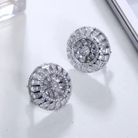 big latest designer stud earrings with aaa cz crystal zirconia white and gold color high quality jewelry earring for women