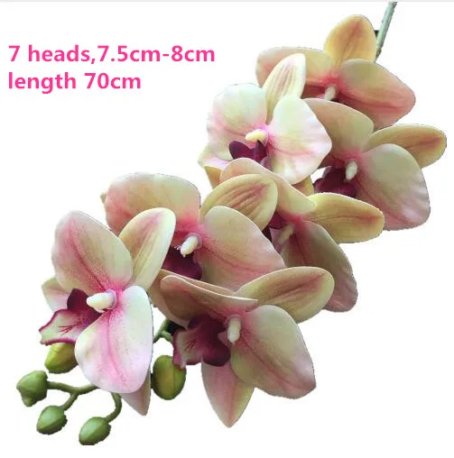 70cm pale pink One Real Touch орхидеи бабочка фаленопсис белый/розовый/желтый искусственный Голубь из латекса Cymbidium орхидеи Цветы для свадебного украшения - Цвет: 70cm pale pink