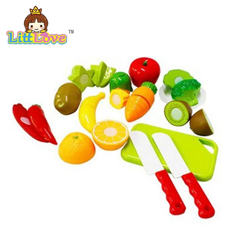 Пластиковая кухонная утварь LittLove 14 шт./компл. режущие овощи Детские ролевые