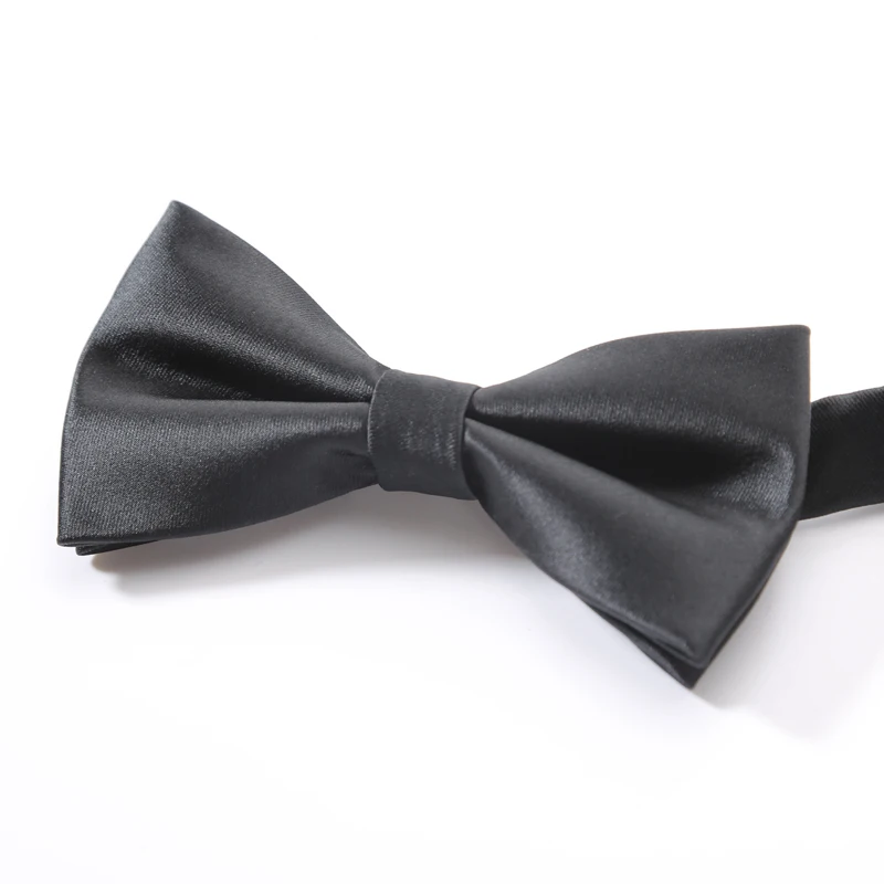 Мужской галстук бабочка для свадьбы черный классический деловой из двойной