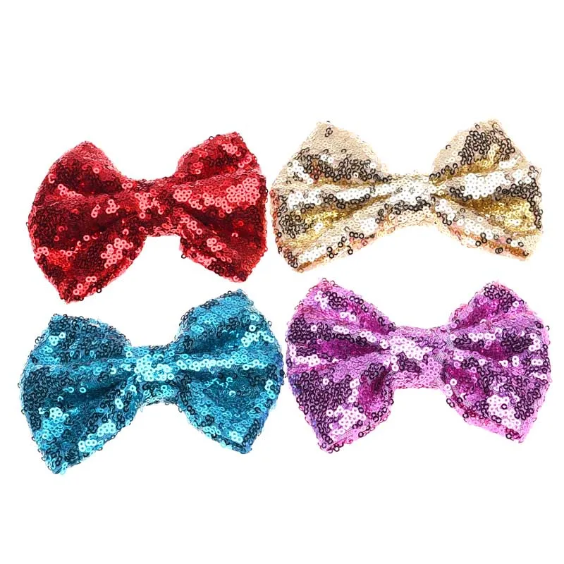 12 шт. заколки для волос с бантом и блестками|barrette for hair|glitter bowsequin hair bows |