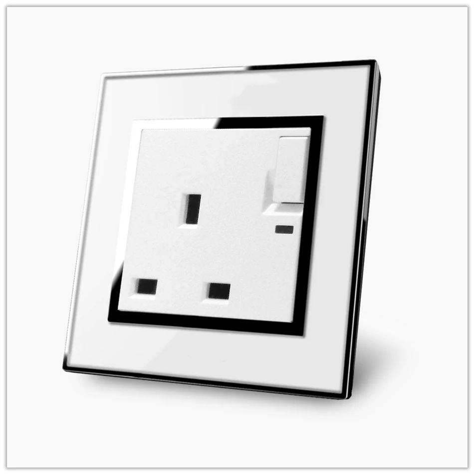UK 13A розетка с Светодиодный индикатор-переключатель Wallpad Luxury 13A UK настенный, мощность акриловая панель Tomada AC110~ 250 V