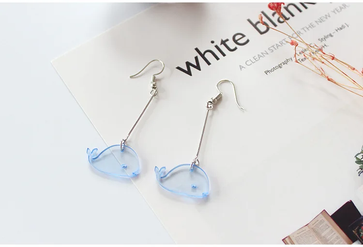 Fashion Acrylic Cute Blue Whale Octopus Drop Earrings Creative Lovely Marine Animals Sweet Jewelry Gift for Woman Girl | Украшения и