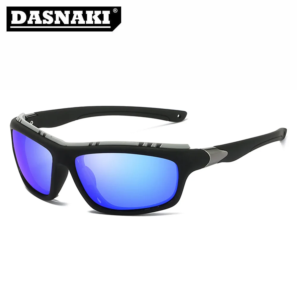 Black-blue Очки для рыбалки,, поляризационные, 5 цветов, мужские, для спорта на открытом воздухе, солнцезащитные очки для вождения, рыбалки, гольфа, поляризационные очки для рыбалки - Цвет: Black-blue