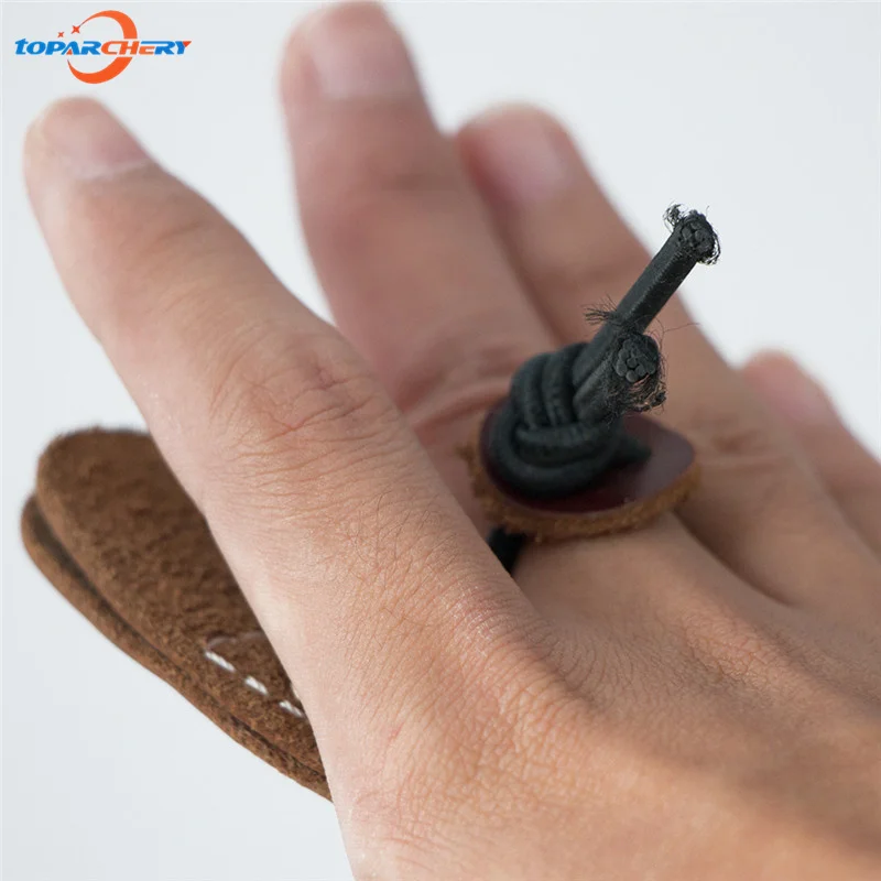 Стрельба из лука стрела охотничья стрельба обучение палец протектор с кожаным