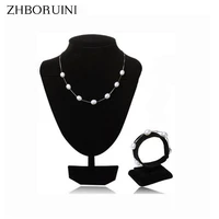 zhboruini fashion pearl jewelry set natural freshwater pearl 925 sterling silver pearl necklace bracelet pendant for women gift