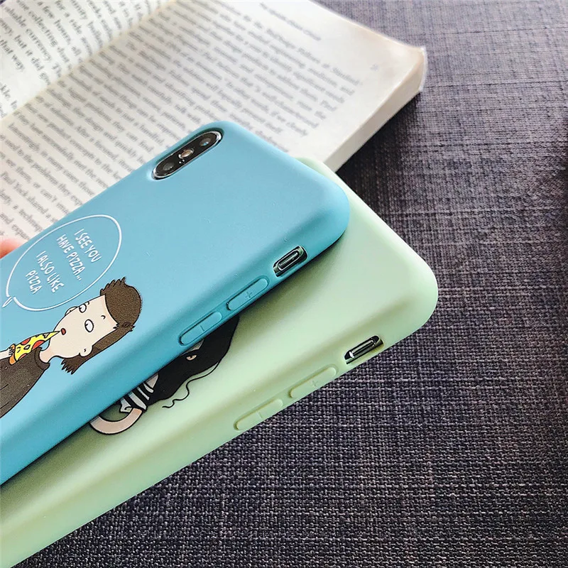 Мягкие ТПУ чехол для iPhone X XS Max XR 6 6s 7 8 плюс Kawaii Корея Япония обувь мальчиков