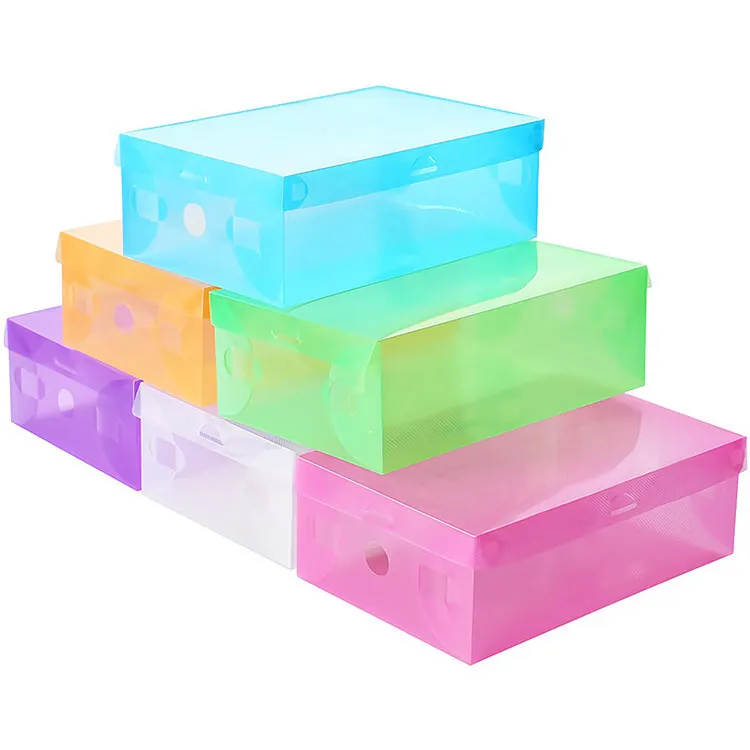 1 шт. Пластик Обувная коробка прозрачный хранения Коробки обувь с гнущейся