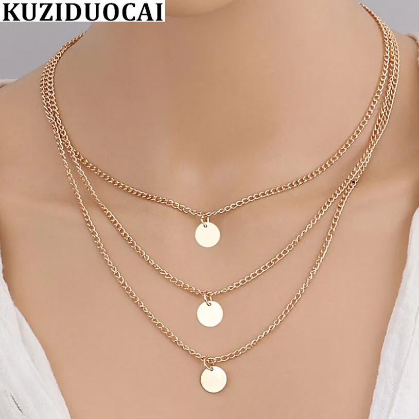 Kuziduocai Новые Модные Изящные Ювелирные изделия трехслойные металлические круглые