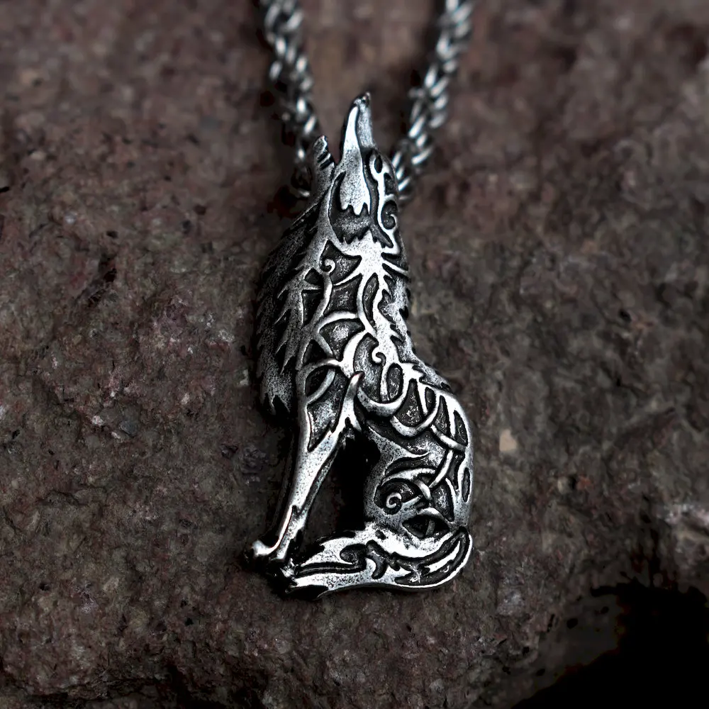 1 шт. Norse Celtics Wolf ожерелье мужское ожерелье Узловая подвеска с металлической цепочкой 50 см