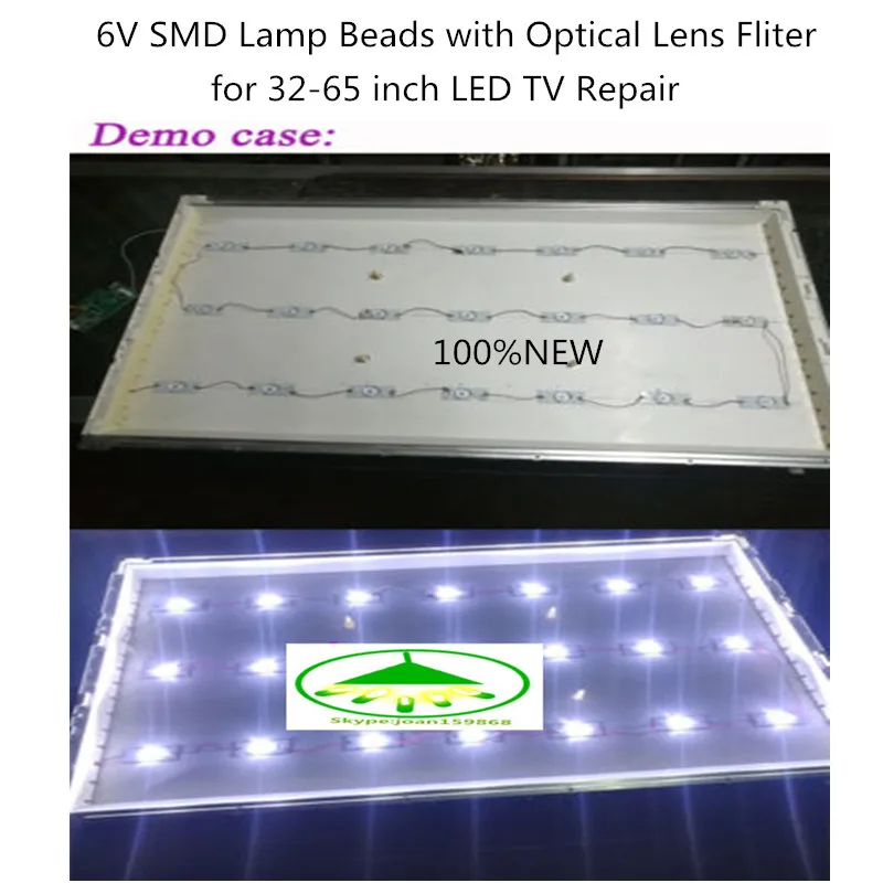Dolity 20 шт. 6 в SMD лампы с оптическими линзами Fliter для 32 65 дюймов светодиодный
